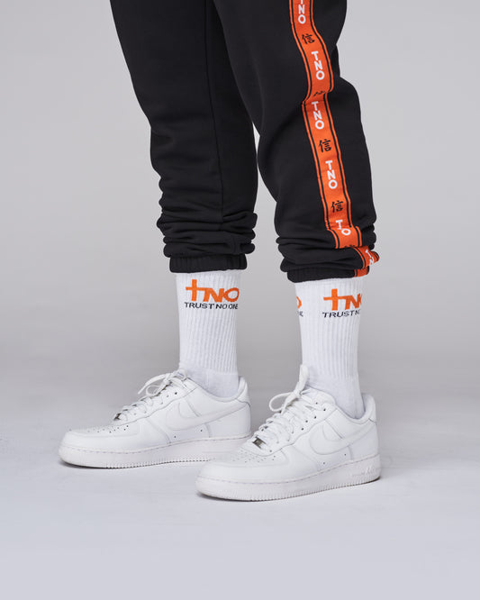 TNO Socks Letter | white/orange (2-pack)