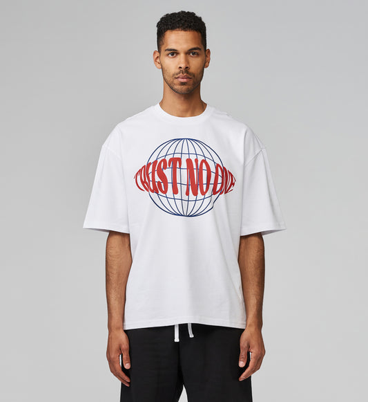 TNO Oversize Shirt | Grid Globe - white