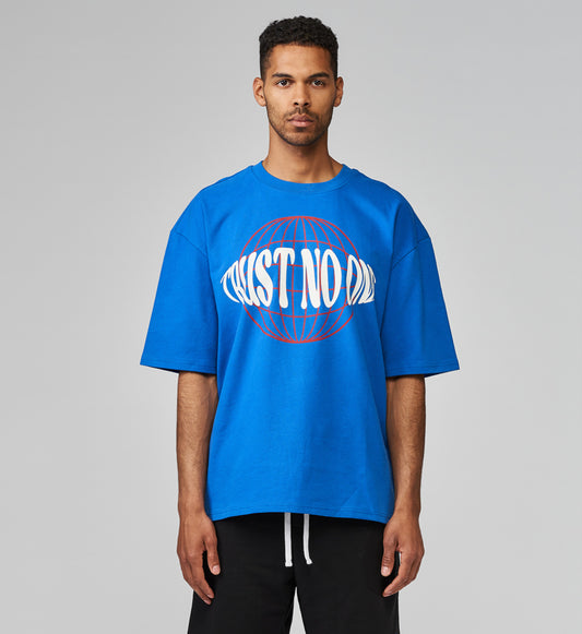TNO Oversize Shirt | Grid Globe - blue